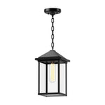 Larchmont 7-in Clear Glass/Textured Black 1 Light Exterior Pendant