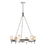 Lucian 32-in Polished Nickel/Alabaster 6 Lights Chandeliers