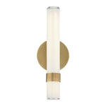 Madison 14-in Vintage Brass/Glossy Opal LED Wall/Vanity