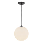 Marco 12-in (196-in Wire) Black/Opal Glass LED Pendant