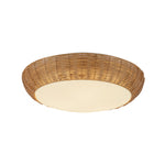 Merida 17-in Rattan Socket Flush Mount