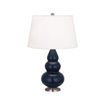 Matte Midnight Blue Small Triple Gourd Accent Lamp