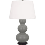 Matte Smokey Taupe Triple Gourd Table Lamp
