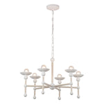 Nadine 25-in Matte White/Cotton 6 Lights Chandeliers