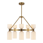 Nelly 26-in Brushed Gold/Glossy Ribbed Opal Glass Socket Chandelier