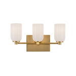 Nola 18-in Brushed Gold/Glossy Opal Glass Socket Vanity Light