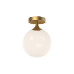 Nouveau 8-in Aged Gold/Opal Matte Glass 1 Light Flush Mount