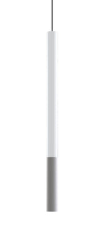 Novo Tall - Frosted Diffuser - Acrylic Single Pendant - Matte Black Socket
