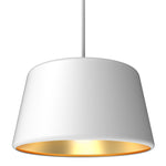 Pillbox 10" Pendant - White w/Gold Interior - E26 Socket