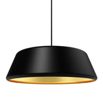Pillbox 20" Pendant - Black w/Gold Interior - E26 Socket