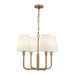 Plisse 23-in Aged Gold/Opal Matte Glass 4 Lights Chandeliers