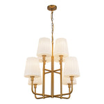 Plisse 30-in Aged Gold/Opal Matte Glass 8 Lights Chandeliers