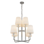 Plisse 30-in Chrome/Opal Matte Glass 8 Lights Chandeliers