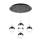 Pluto 14-in Black Chrome 5-Light Multi Pendant