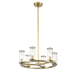 Revolve Clear Glass/Natural Brass 6 Lights Chandeliers