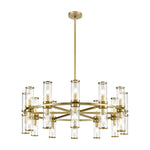 Revolve Clear Glass/Natural Brass 24 Lights Chandeliers