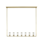 Revolve Clear Glass/Natural Brass 7 Lights Linear Pendant