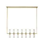 Revolve Clear Glass/Natural Brass 14 Lights Linear Pendant