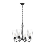 Salem 23-in Clear Glass/Matte Black 4 Lights Chandeliers