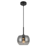 Samar 8-in Black/Smoked 1 Light Pendant