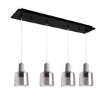 Samson 28-in Black/Smoked Glass 4-Light Multi Pendant