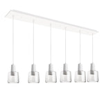Samson 42-in White/Clear Glass 6-Light Multi Pendant