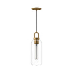 Soji 5-in Aged Gold/Clear Glass 1 Light Pendant