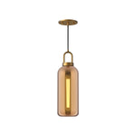 Soji 5-in Aged Gold/Copper Glass 1 Light Pendant