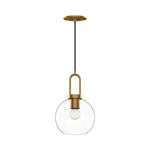 Soji 8-in Aged Gold/Clear Glass 1 Light Pendant