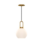 Soji 8-in Aged Gold/Opal Matte Glass 1 Light Pendant