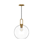 Soji 10-in Aged Gold/Clear Glass 1 Light Pendant