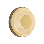 Stephord 4-in Metallic Brass/Frosted Glass LED Wall Sconce