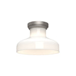 Westlake 11-in Brushed Nickel/Glossy Opal Glass 1 Light Flush Mount