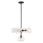 Willow 18-in Clear Glass/Matte Black 5 Lights Chandeliers