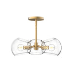 Willow 16-in Brushed Gold/Clear Glass 3 Lights Pendant