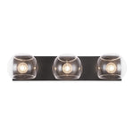Willow 22-in Clear Glass/Matte Black 3 Lights Vanity
