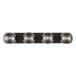 Willow 31-in Matte Black/Smoked Solid Glass 4 Lights Vanity