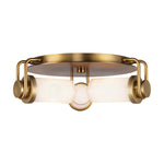 Wynwood 17-in Vintage Brass/Glossy Opal 3 Lights Flush Mount