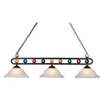 Billiard Motif 51'' Wide 3-Light Linear Chandelier - Matte Black