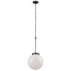 Beckett 12'' Wide 1-Light Mini Pendant - Oil Rubbed Bronze with White Glass