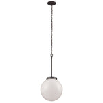 Beckett 12'' Wide 1-Light Mini Pendant - Oil Rubbed Bronze with White Glass