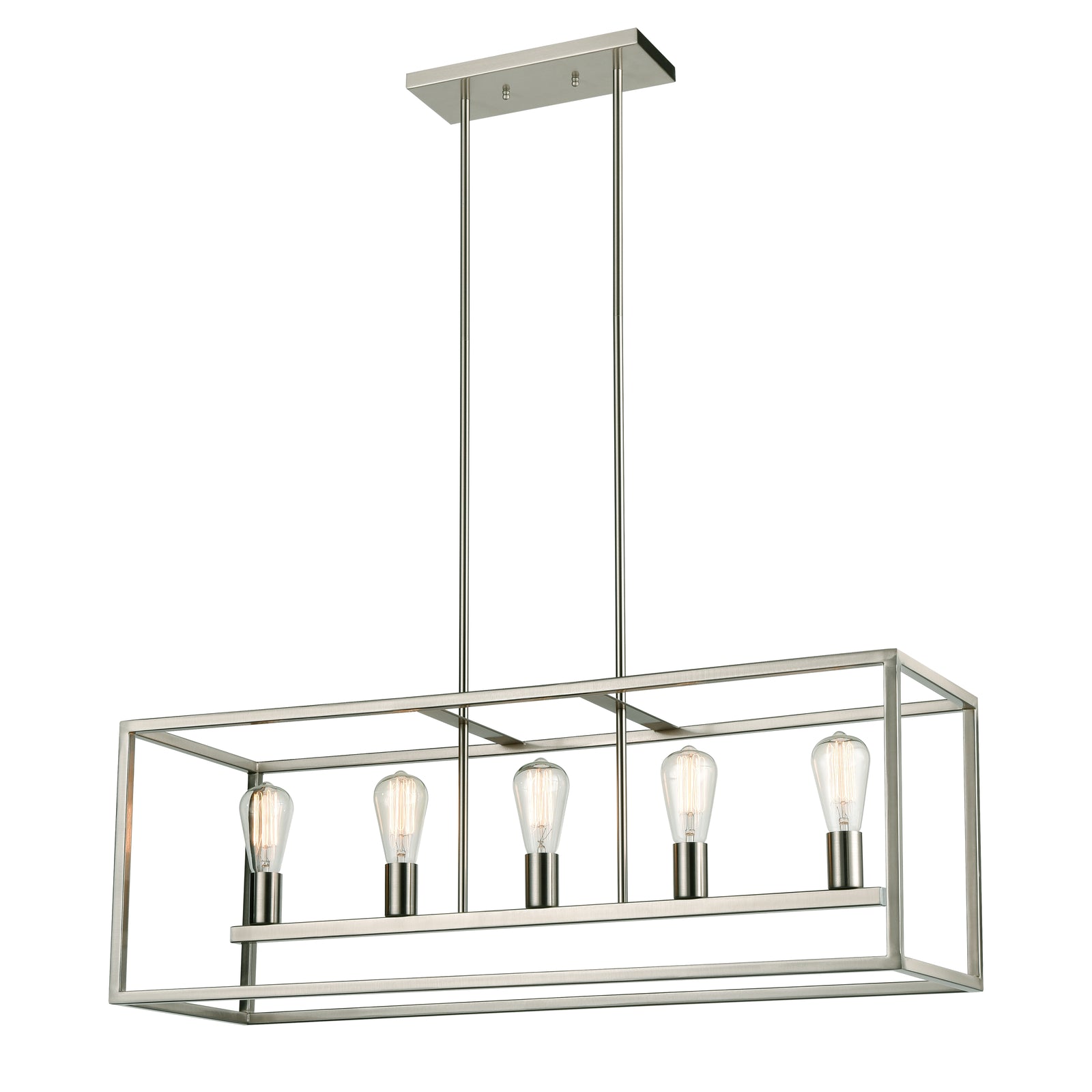 Williamsport 37'' Wide 5-Light Linear Chandelier - Brushed Nickel