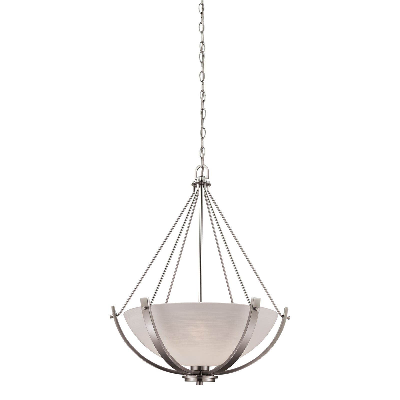 Casual Mission 21'' Wide 3-Light Chandelier - Brushed Nickel