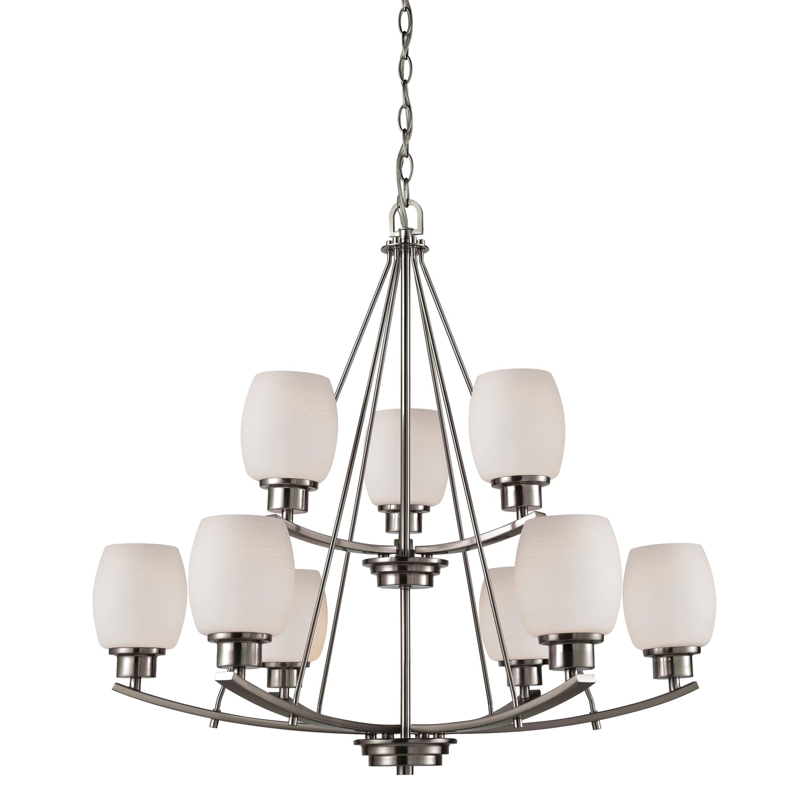 Casual Mission 29'' Wide 9-Light Chandelier - Brushed Nickel