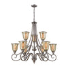 Georgetown 36'' Wide 9-Light Chandelier - Weathered Zinc