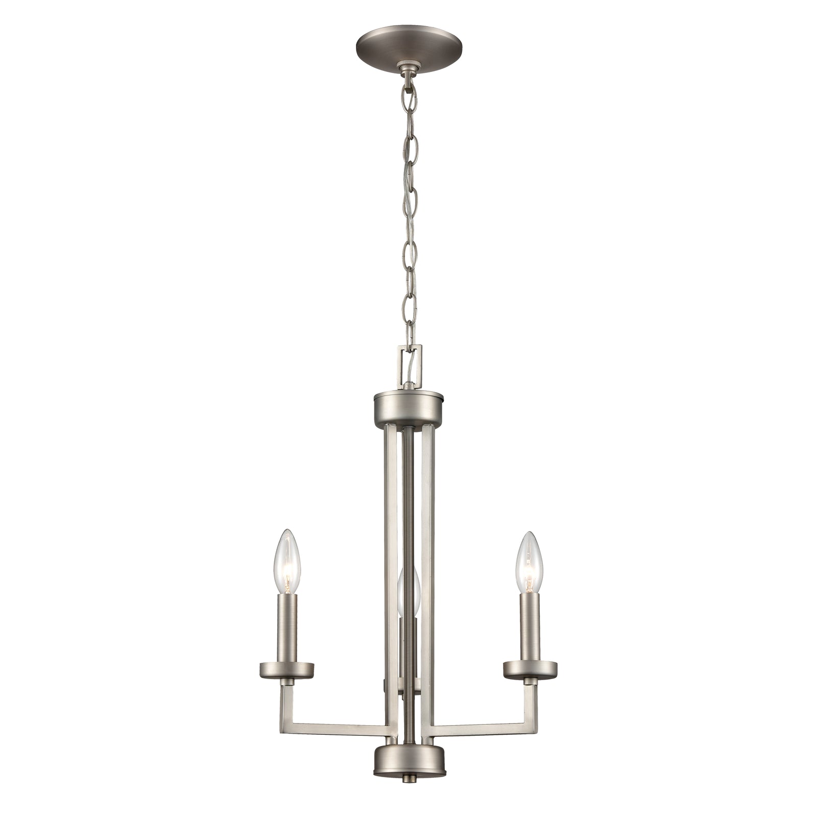 West End 15'' Wide 3-Light Chandelier - Brushed Nickel