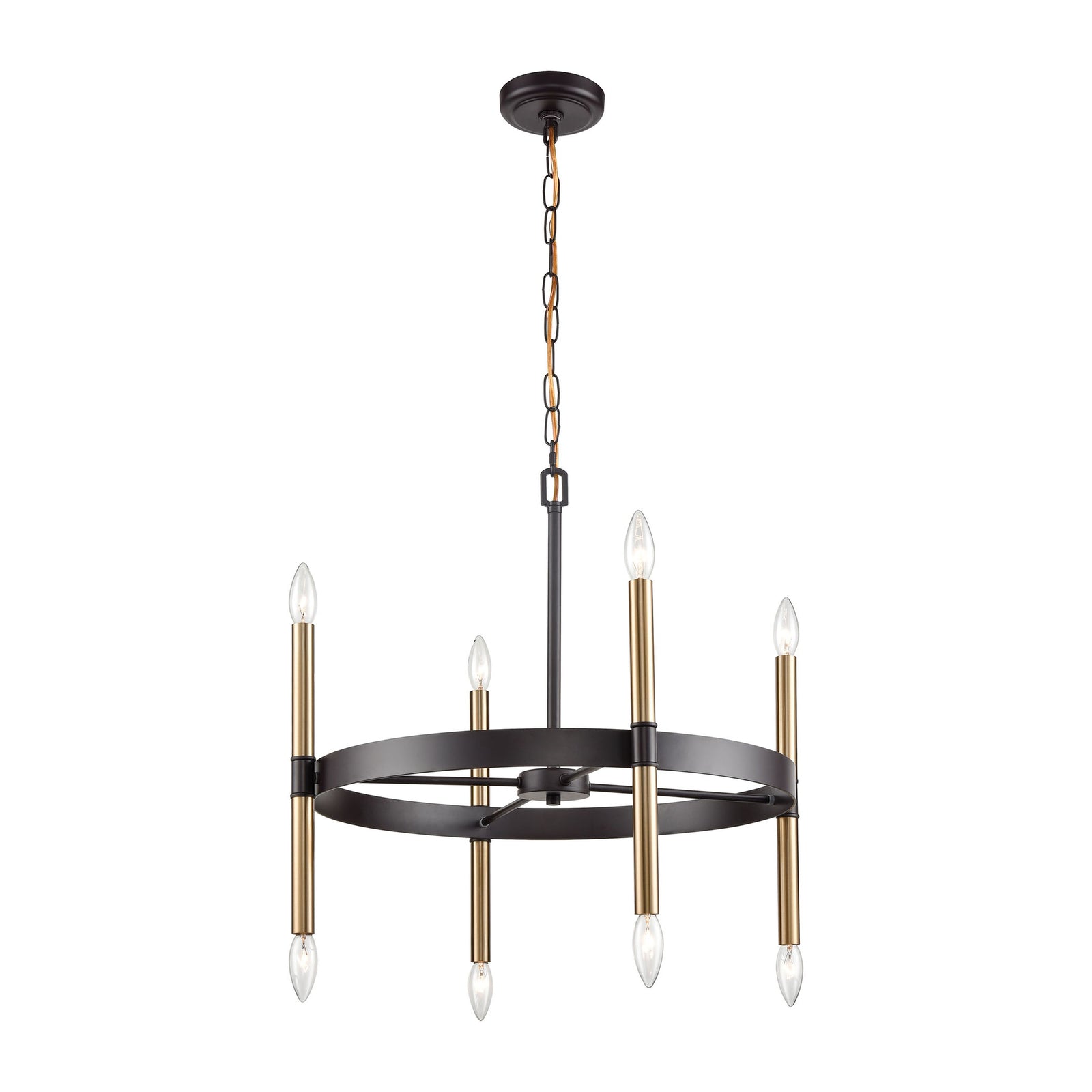 Notre Dame 24'' Wide 6-Light Chandelier - Oil Rubbed Bronze and Gold