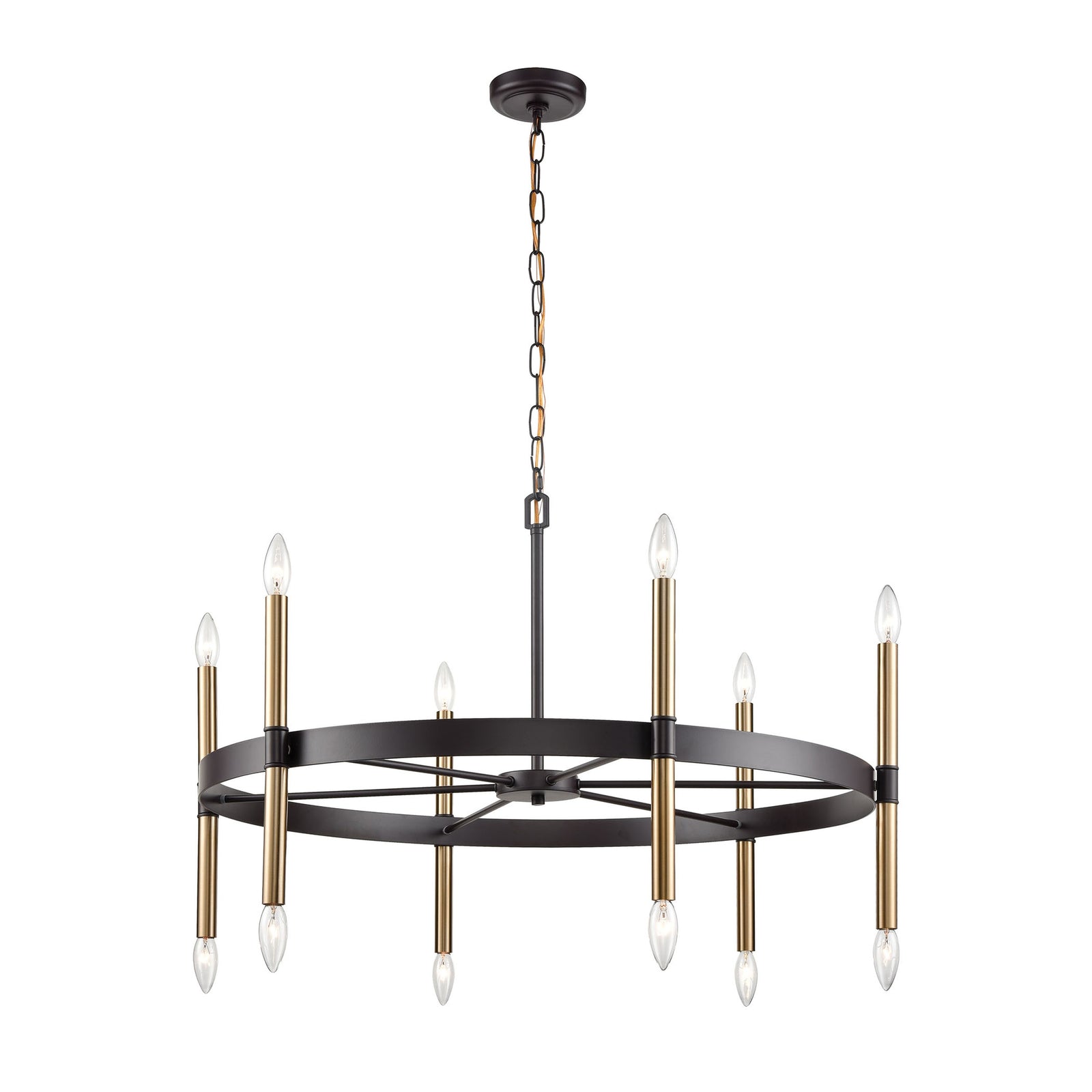 Notre Dame 34'' Wide 12-Light Chandelier - Oil Rubbed Bronze and Gold