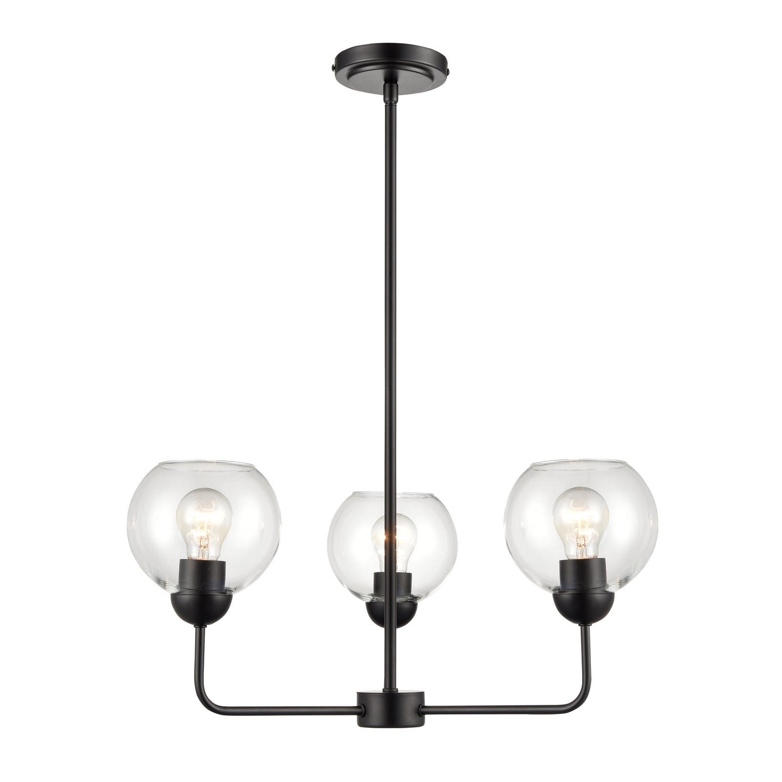 Boman 23'' Wide 3-Light Chandelier - Matte Black