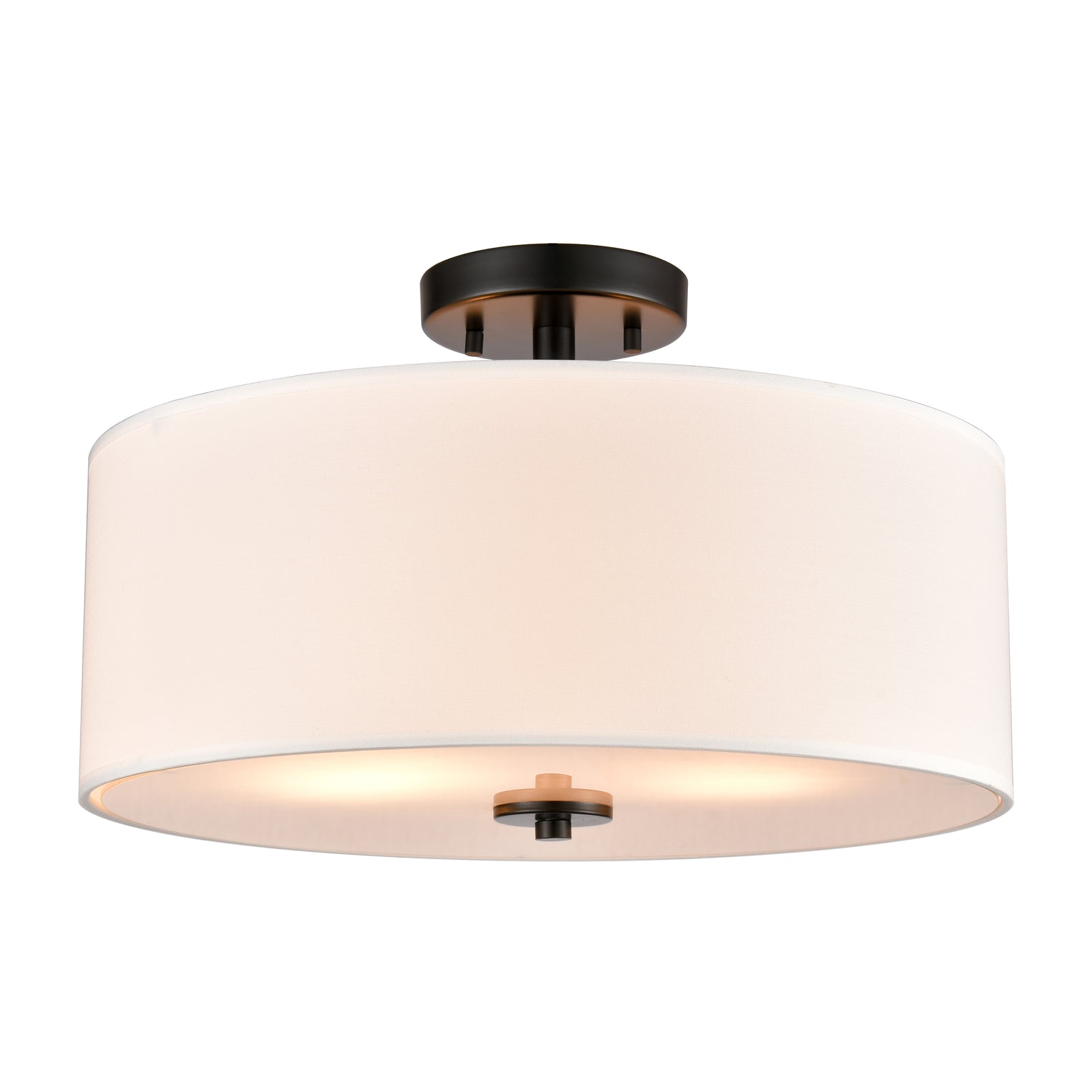 Oak Valley 16'' Wide 2-Light Semi Flush Mount - Black